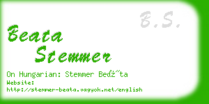 beata stemmer business card